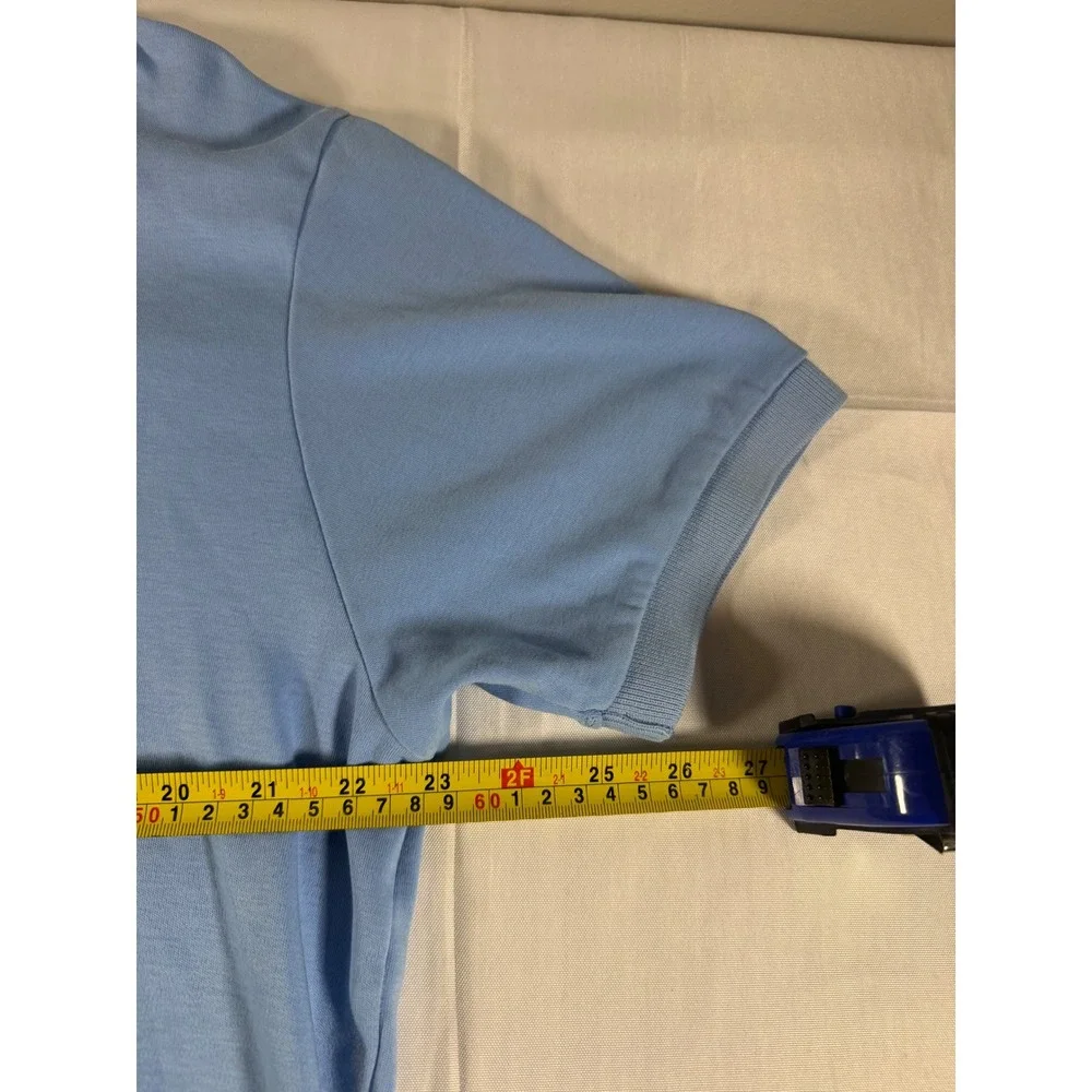 Polo Ralph Lauren Mens Large Blue Short Sleeve Pique Polo Shirt Yellow Pony